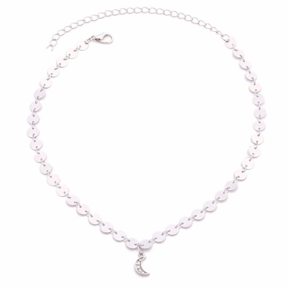 ✨ 925 Sterling Silver Coin Moon Choker✨ - Picture 2 of 5